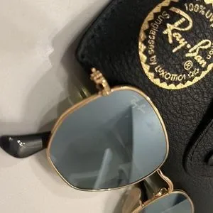 Ray Ban sunglasses never worn, metallic lenses, comes with original case Ray Ban Sunglasses RB 8016 Gold Titanium 004 Size 55mm New  main image 4